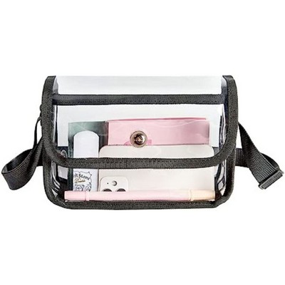 Stadium Approved Clear PVC Crossbody Purse Bag (8.4"x5.5"x 3.3")