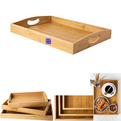 Bamboo Serving Trays With Handle