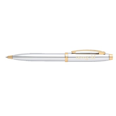 Sheaffer® 100 Bright Chrome Ballpoint Pen With Gold Tone Trims