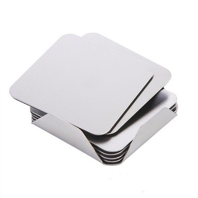 6 Piece Square Coaster Set with Stand