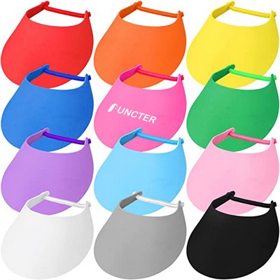 Visors for Kid Women Adjustable Foam Visor with Coil Band Colorful Sun Visor Hat Golf Sun Protection