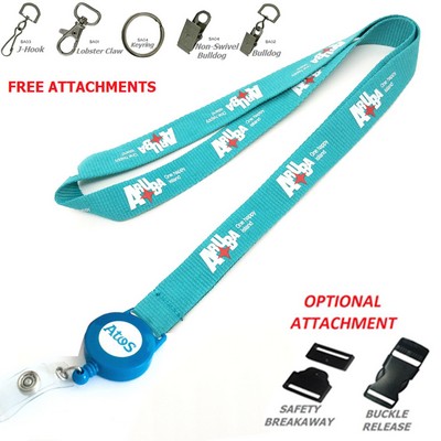 Polyester Sublimated Lanyard Combo W/ Badge Reel