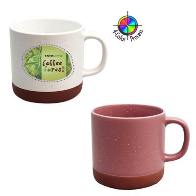 13 Oz. Satin Mauve Speckled Vintage Phoenix Mug w/Terra Cotta Base (4 Color Process)