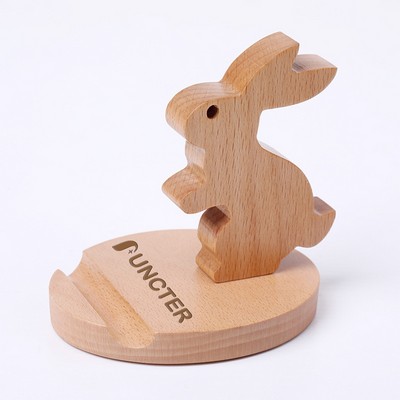 Rabbit Wooden Mobile Stand Phone Holder