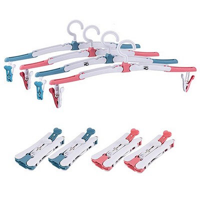 Folding Clothes Hangers with Clip