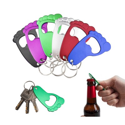 Foot Shape Bottle Opener with Keychain