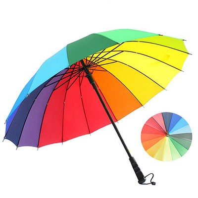 Straight Automatic Rainbow Golf Umbrella