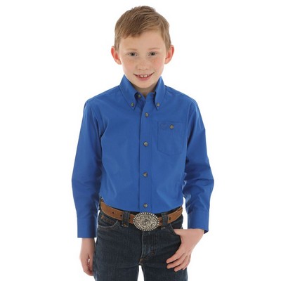 Wrangler® Boys' Royal Blue Classic Long Sleeve Shirt