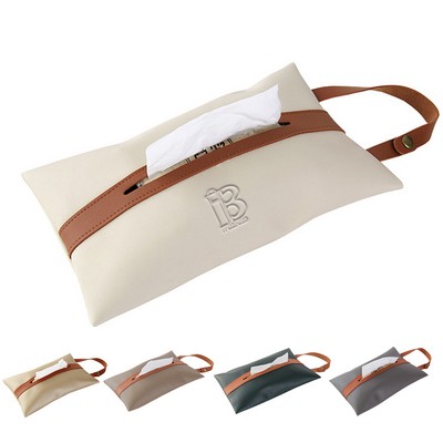 PU Leather Tissues Box with Hanging Strip