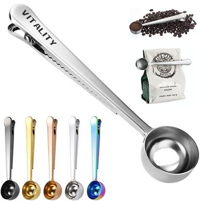 Stainless Steel Coffee Scoop With Clip