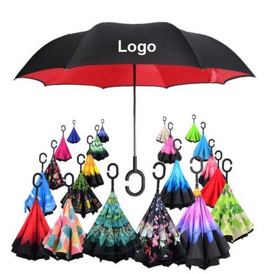 Two-Tone Inverted Reversible Umbrella