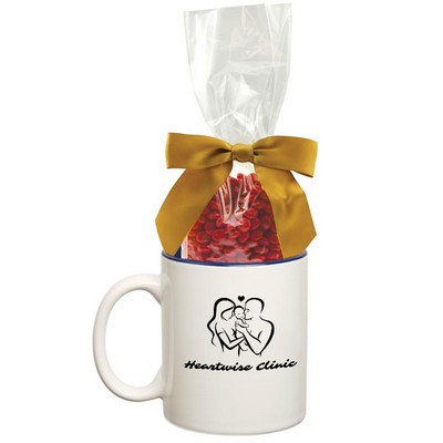 Ceramic Mug with Candy - Red Hots, Jelly Beans, Gum