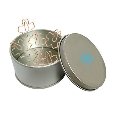 Floral Paper Clips in Tin Box