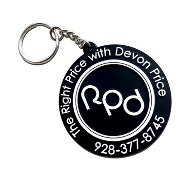 4" Custom 2D PVC Key Tag Chain 1 Sided