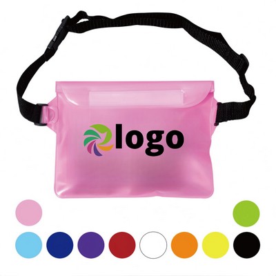 3-Layer Waterproof PVC Pouch Bag with Adjustable Waist Strap