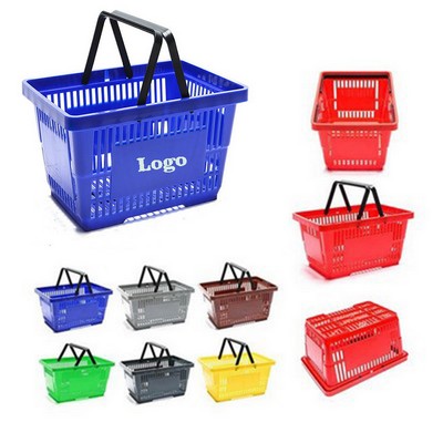 18L 15 3/4"x11 1/2"x9" Portable Plastic Rectangular Shopping Basket w/Dual Handles (Low MOQ)