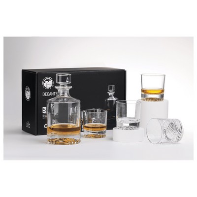 850 ml Polar Camel Round Decanter and Four Glasses