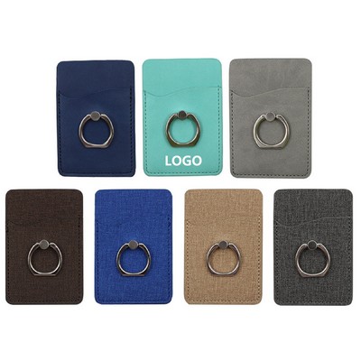 Card Holder With Metal Ring Phone Stand