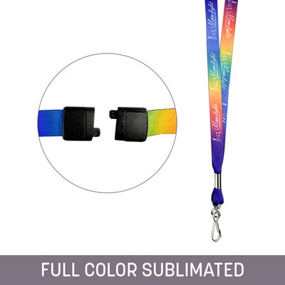 1/2" Full Color Sublimated Lanyard w/ Swivel Snap & Back Breakaway