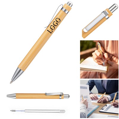 Natural Bamboo Wood Barrel Pen