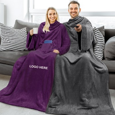 Wearable Blanket With Sleeves