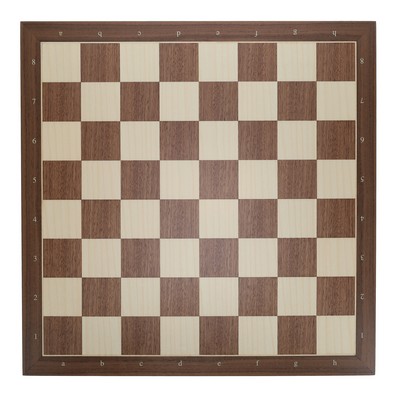 Walnut and Sycamore Wooden Chess Board with Algebraic Notation - 19.75 in.