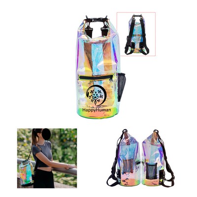 Clear Hologram PVC Dry Bag Backpack