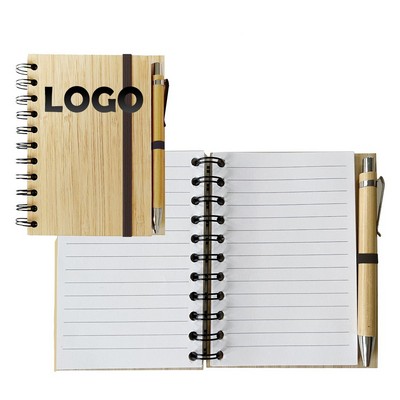 Eco-Friendly Bamboo Notebook with Pen Set