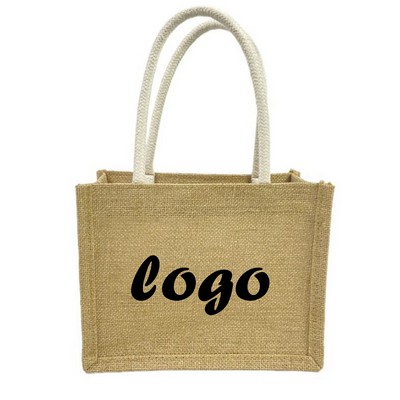 Small Burlap Tote Bag