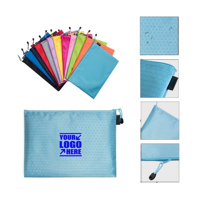 A4 Waterproof Mesh Zipper Pouch Document Bag