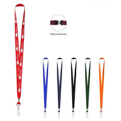 3/4" Full Color Polyester Lanyard With J Hook and Breakaway