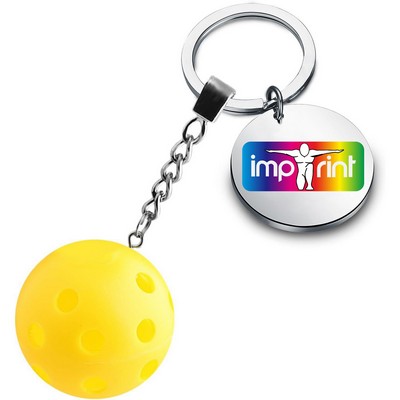 Pickleball Keychain With Ball