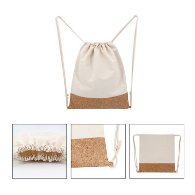 Cotton And Cork Drawstring Bag