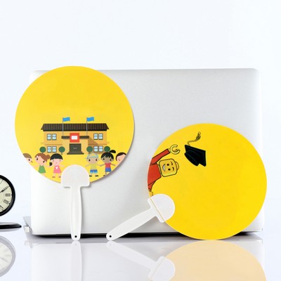 Round Plastic Advertising Hand Fan