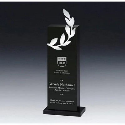 Laurel Award on Clear or Black Optical Crystal Base