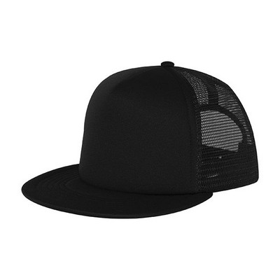 Mega Cap™ Polyester Snapback Trucker Cap w/Flat Bill