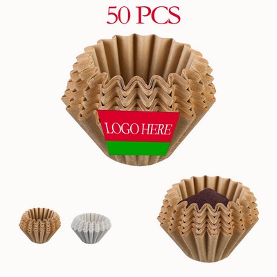 8-12 Cups 50 pack Natural Unbleached Coffee Filter