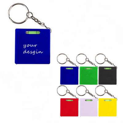 Square Tape Measure w/Level & Key Chain