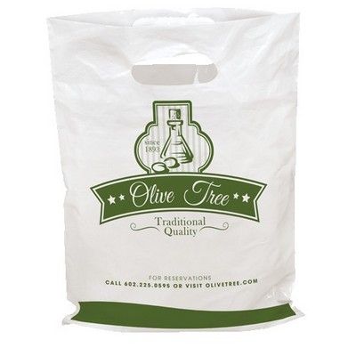 One Color 2-sided White Plastic Bag 7.5" x 9"