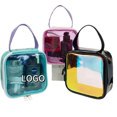 PU Clear Zipper Portable Makeup Bag