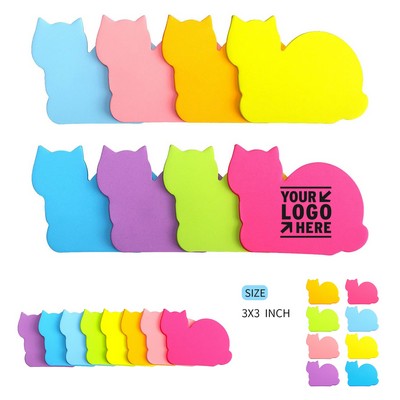 75 Sheets 3 x 3 Inch Pad with Cat Design Self-Sticky Note Pads