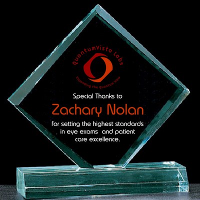 UV Printed Jade Diamond Acrylic Award (5"x 5 7/8")