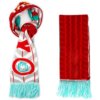 Custom Knitted Soccer Scarf With Fringe