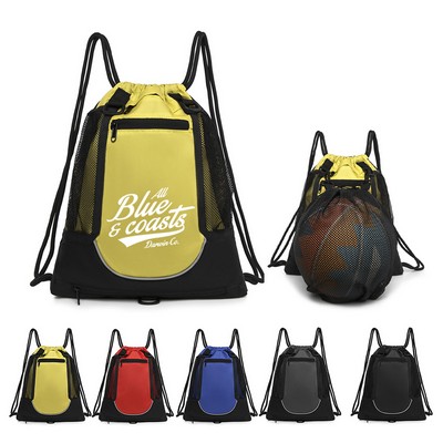 Basketball Drawstring Gym Backpack