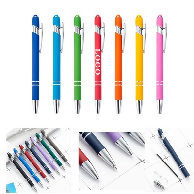 Rubber Soft Touch Ballpoint Pen With Touch Screen Capacitor Head