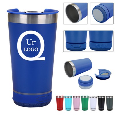 16Oz Beer Tumbler Cup W/ Smart Wireless Speaker