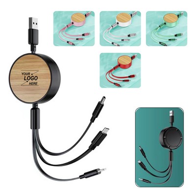 Bamboo 3-in-1 Retractable Charging Cable