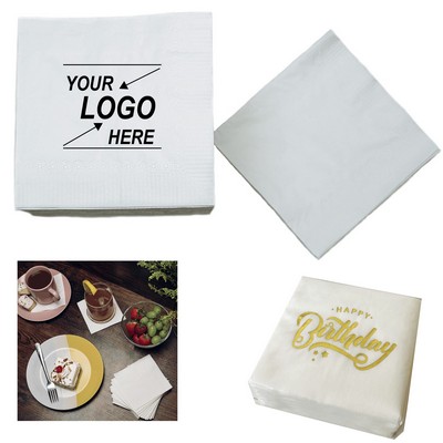 100 Pack 2-Ply Cocktail Beverage Napkins