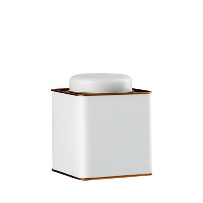 Small Square Body with Round Lid Tea and Coffee Tin Canister