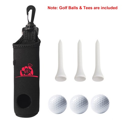 Golf Ball Holder w/ Balls & Tees